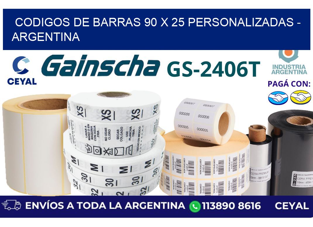 codigos de barras 90 x 25 personalizadas - Argentina