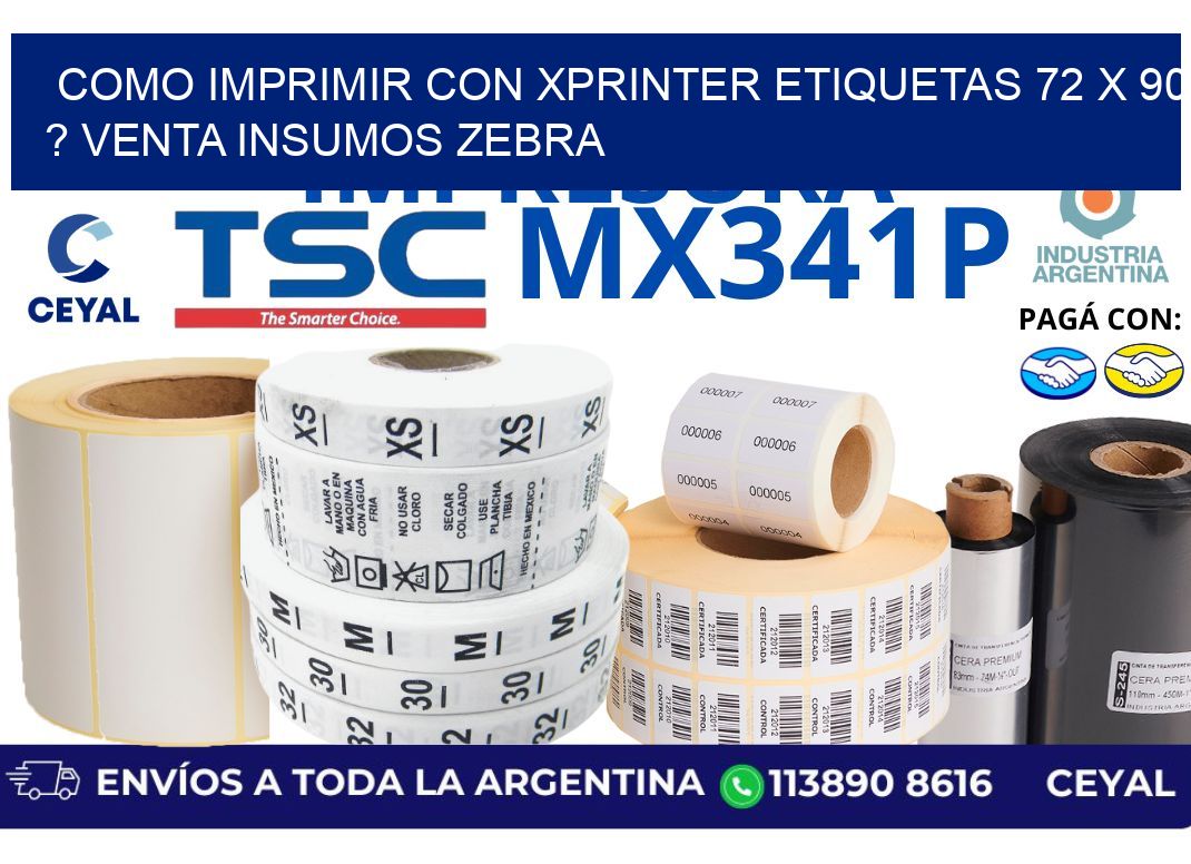 como imprimir con xprinter etiquetas 72 x 90 ? venta insumos zebra