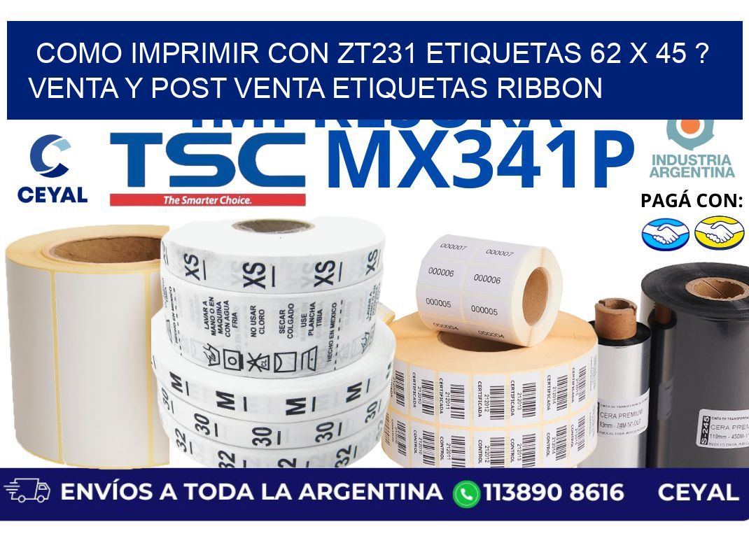 como imprimir con zt231 etiquetas 62 x 45 ? Venta y post venta etiquetas ribbon