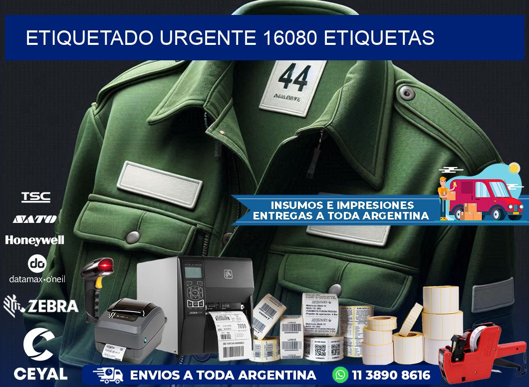 etiquetado urgente 16080 etiquetas