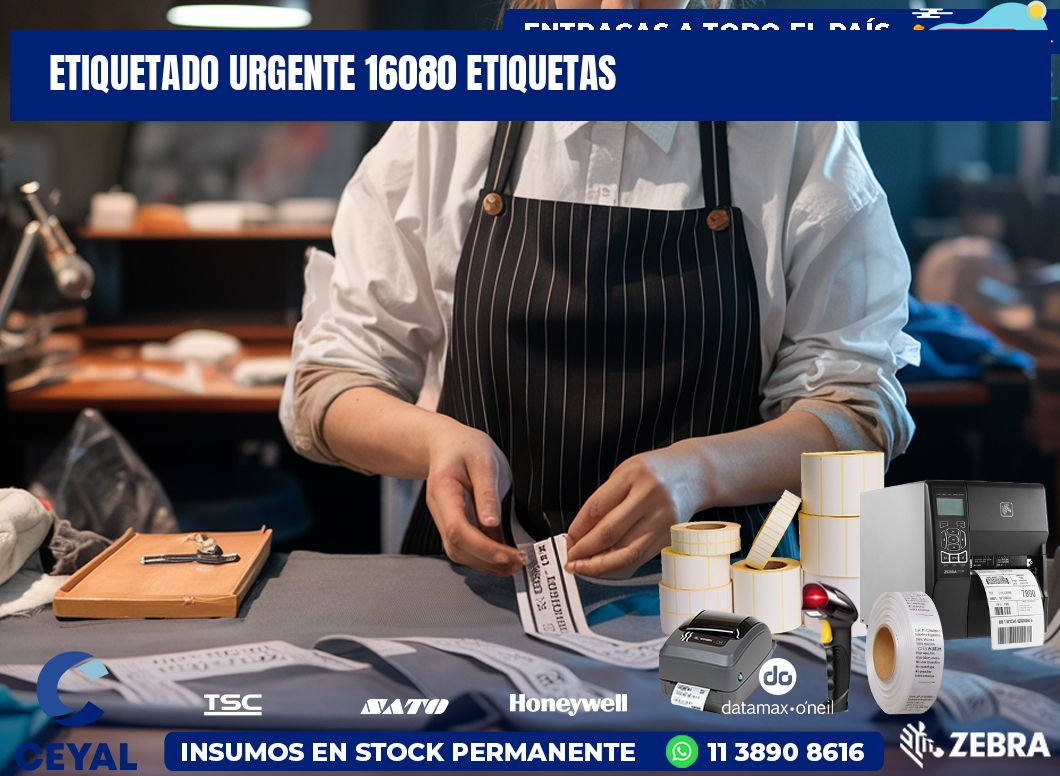 etiquetado urgente 16080 etiquetas