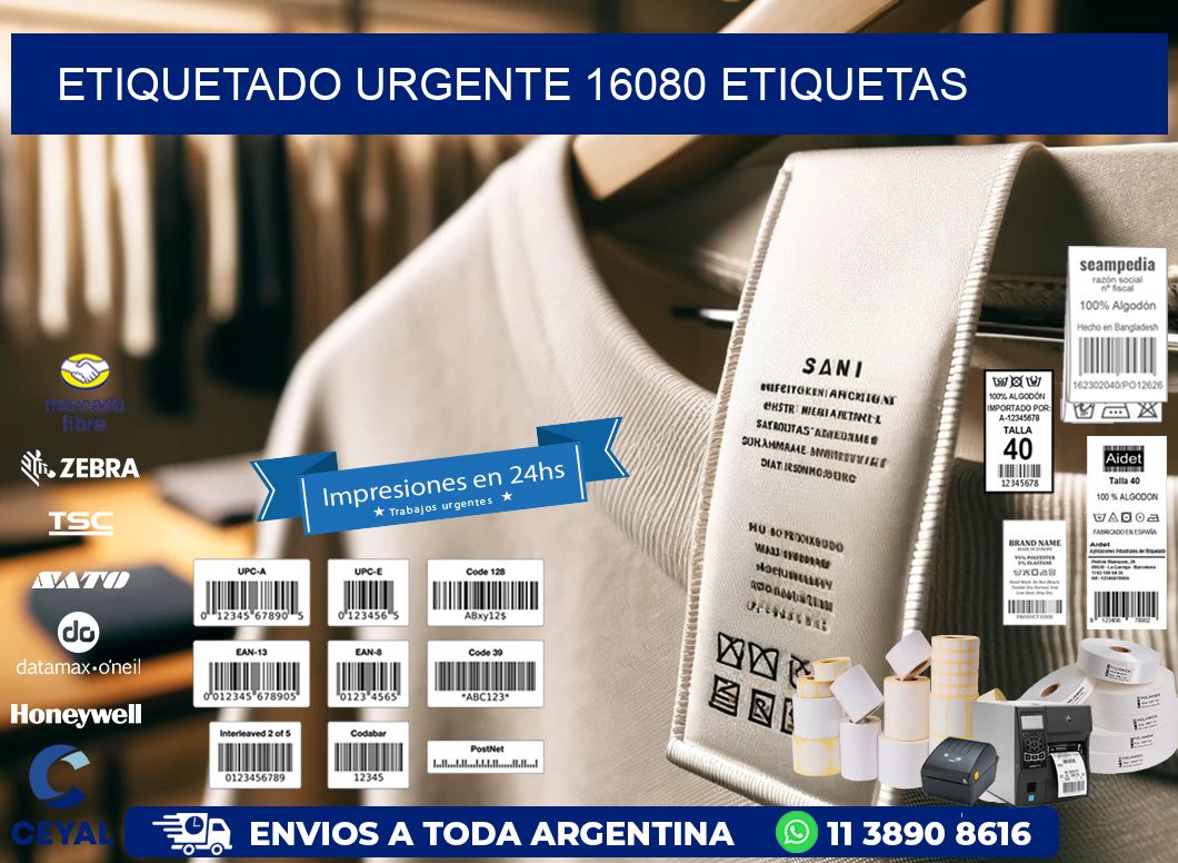 etiquetado urgente 16080 etiquetas