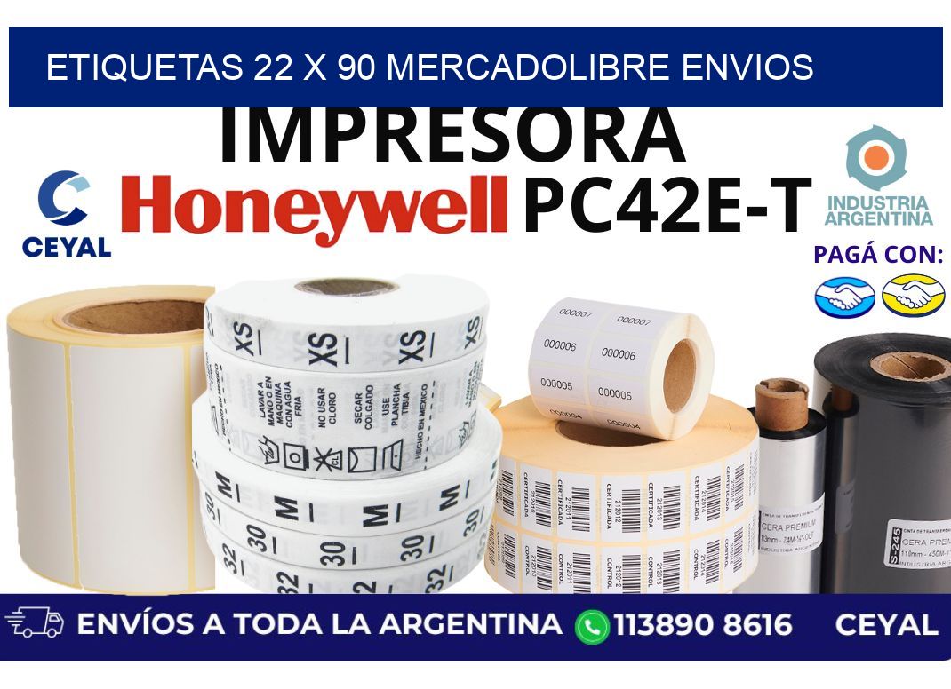 etiquetas 22 x 90 mercadolibre envios