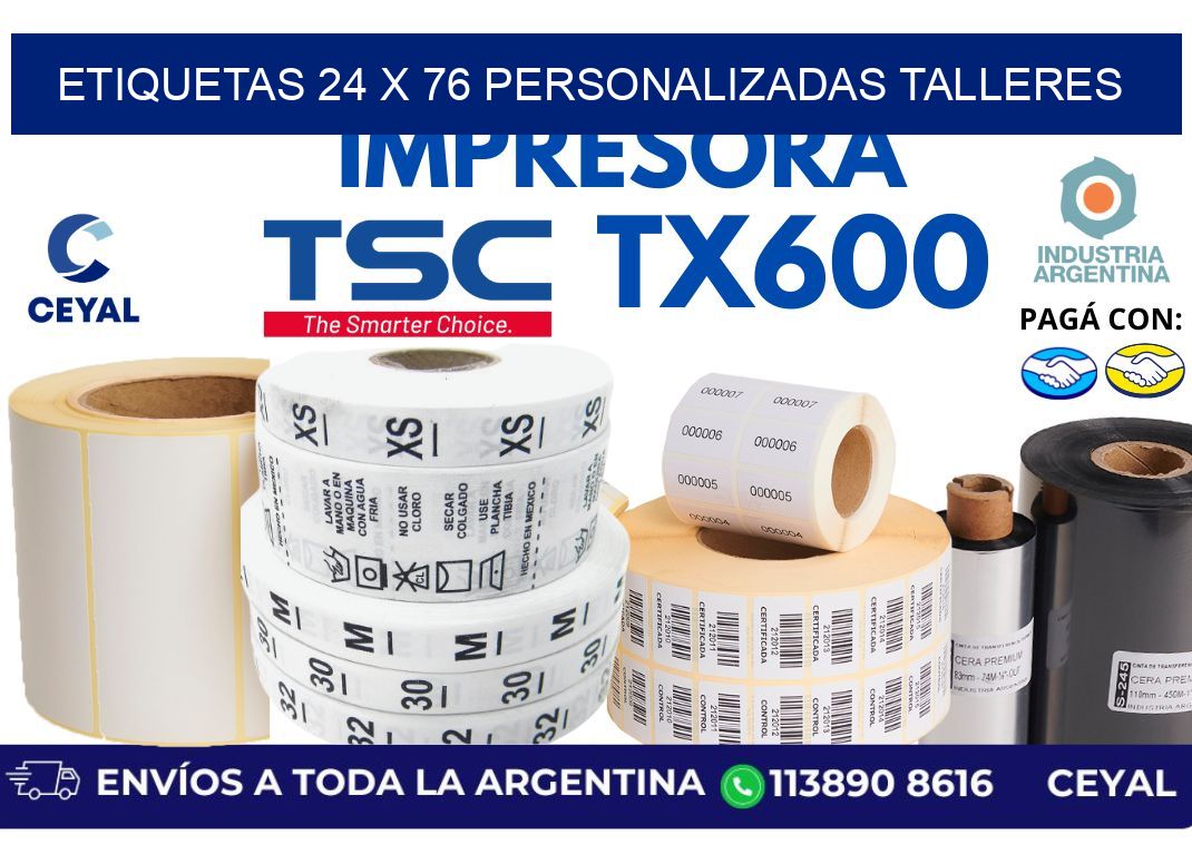 etiquetas 24 x 76 personalizadas talleres