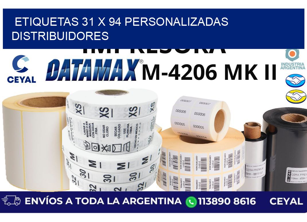 etiquetas 31 x 94 personalizadas distribuidores