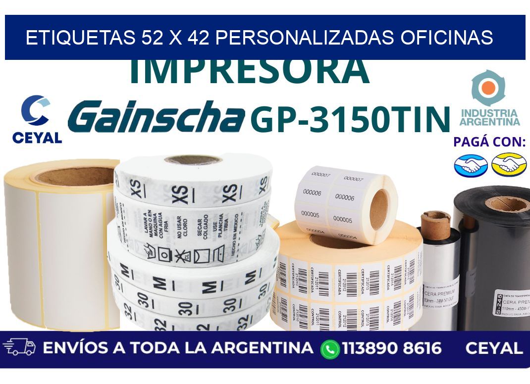 etiquetas 52 x 42 personalizadas oficinas