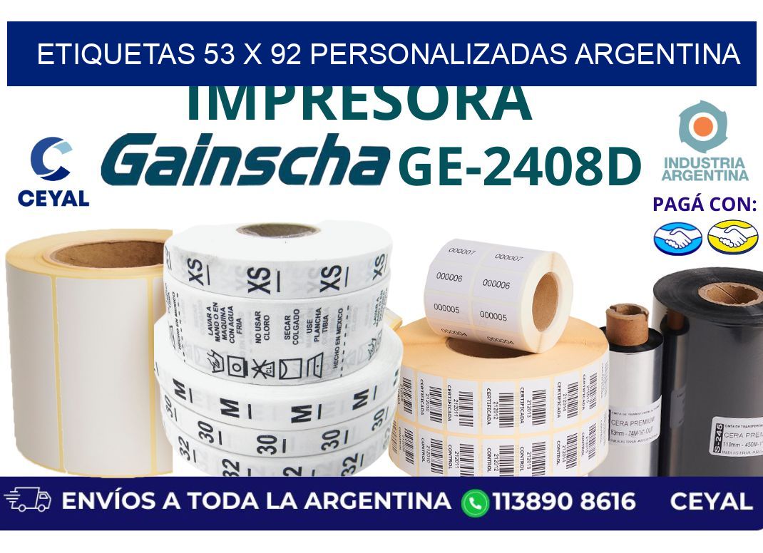etiquetas 53 x 92 personalizadas argentina