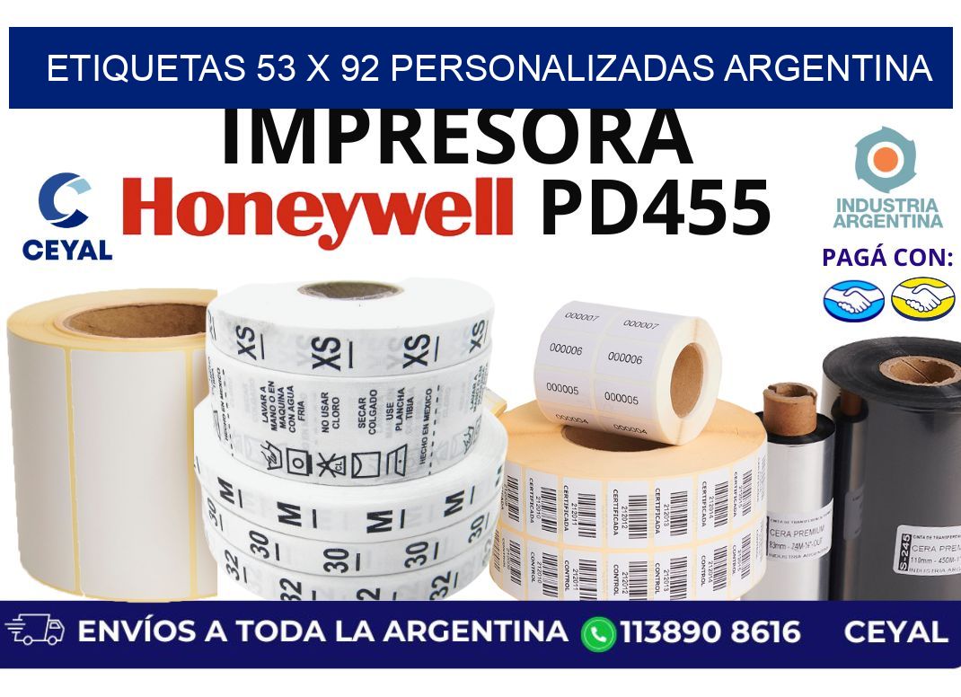 etiquetas 53 x 92 personalizadas argentina
