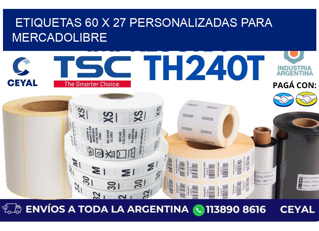 etiquetas 60 x 27 personalizadas para mercadolibre