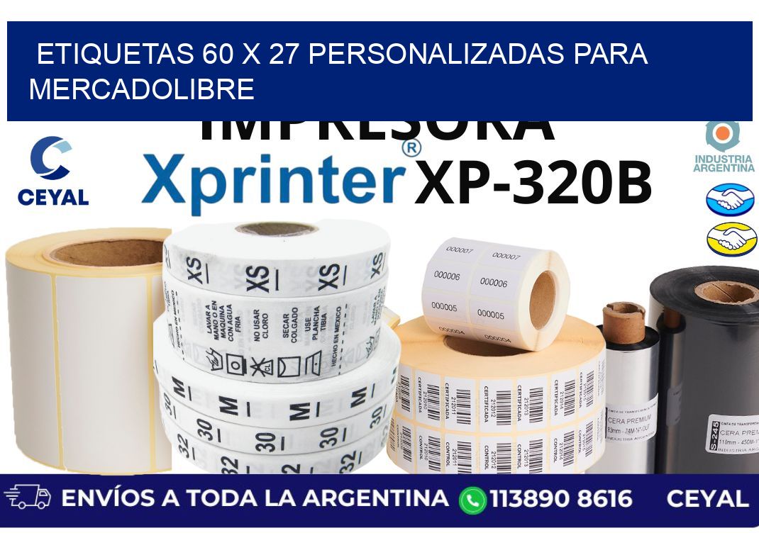 etiquetas 60 x 27 personalizadas para mercadolibre