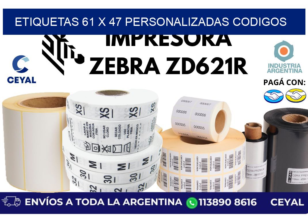 etiquetas 61 x 47 personalizadas codigos