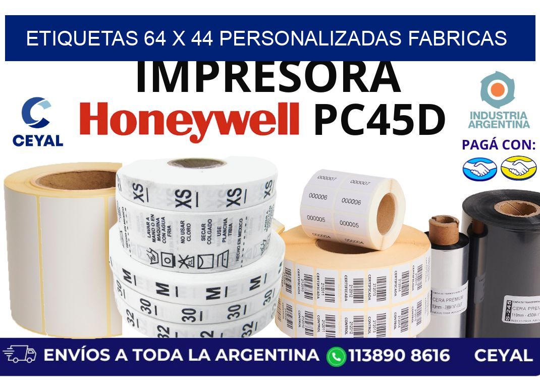 etiquetas 64 x 44 personalizadas fabricas