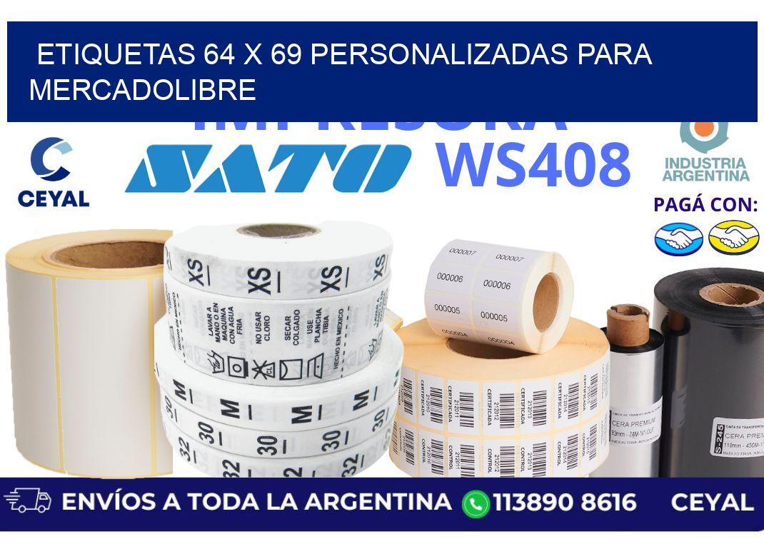 etiquetas 64 x 69 personalizadas para mercadolibre