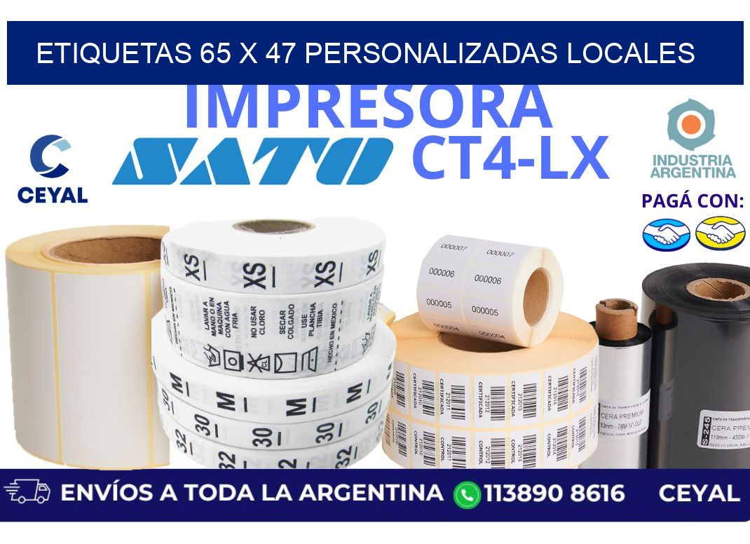 etiquetas 65 x 47 personalizadas locales