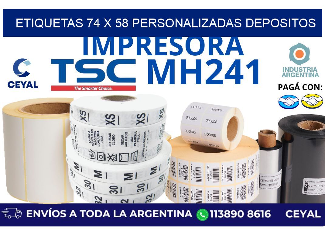 etiquetas 74 x 58 personalizadas depositos
