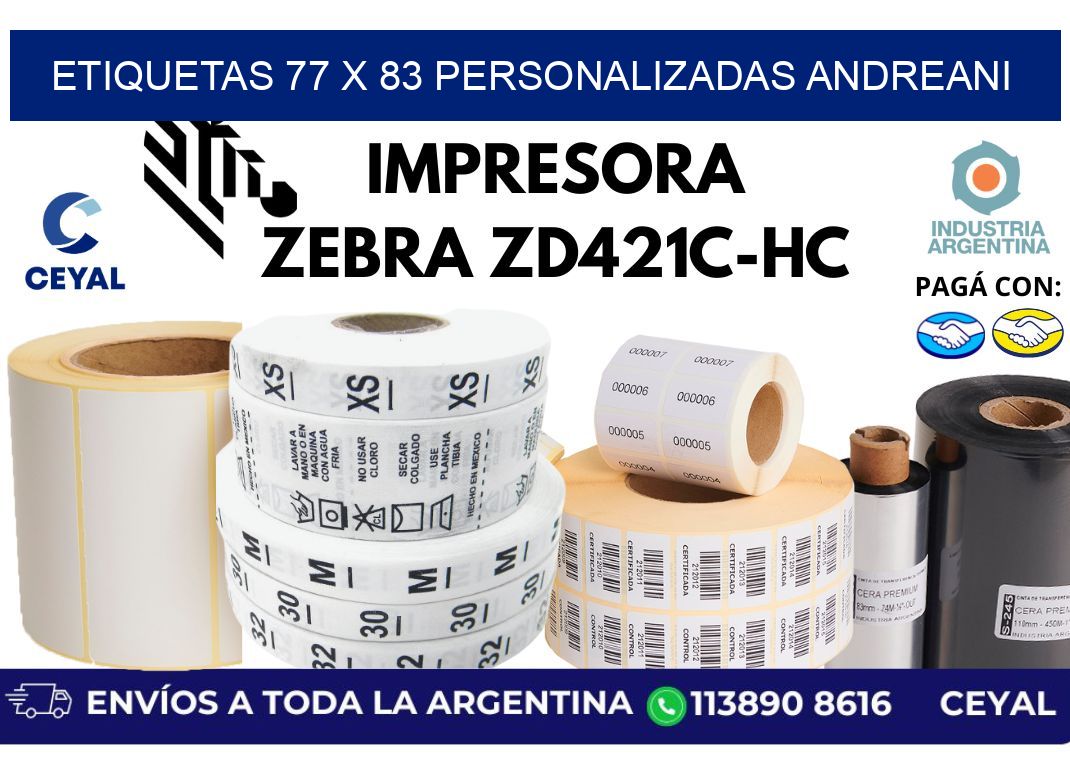 etiquetas 77 x 83 personalizadas andreani
