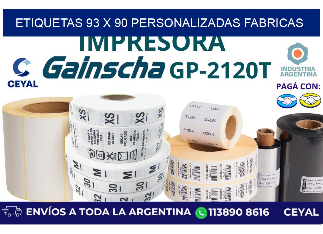 etiquetas 93 x 90 personalizadas fabricas