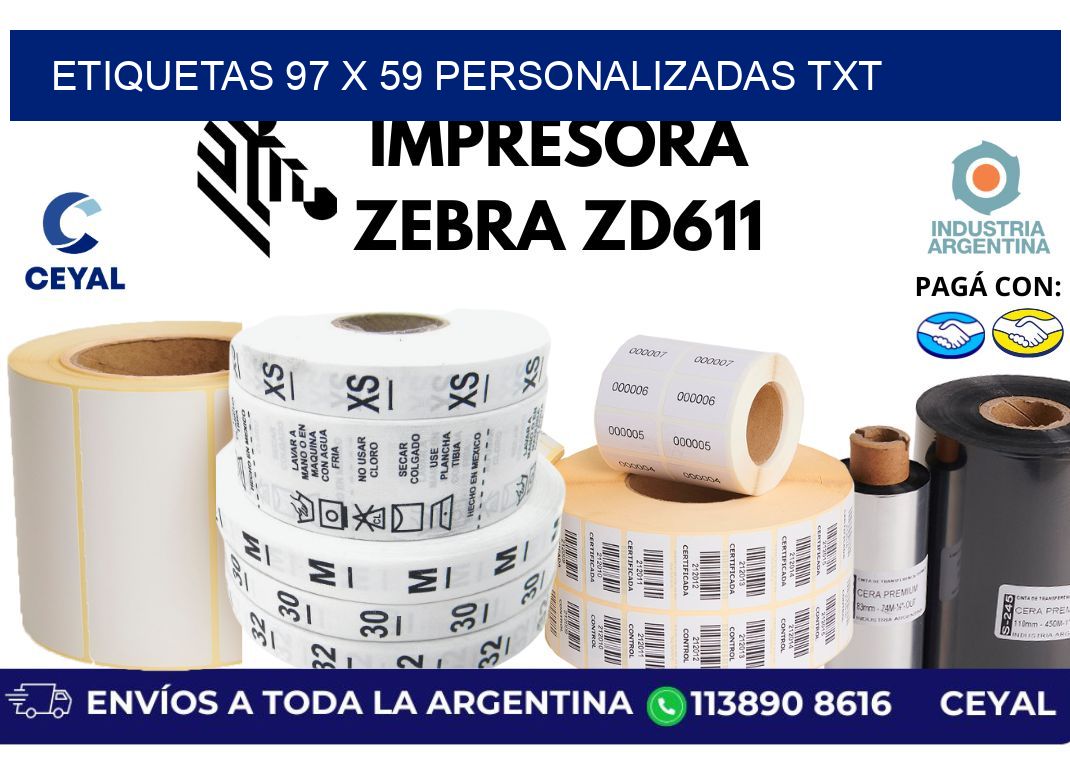 etiquetas 97 x 59 personalizadas txt