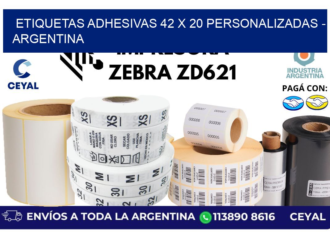 etiquetas adhesivas 42 x 20 personalizadas – Argentina