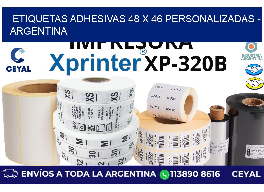 etiquetas adhesivas 48 x 46 personalizadas - Argentina