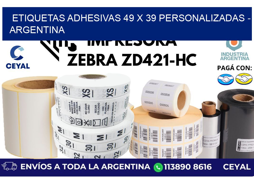 etiquetas adhesivas 49 x 39 personalizadas - Argentina