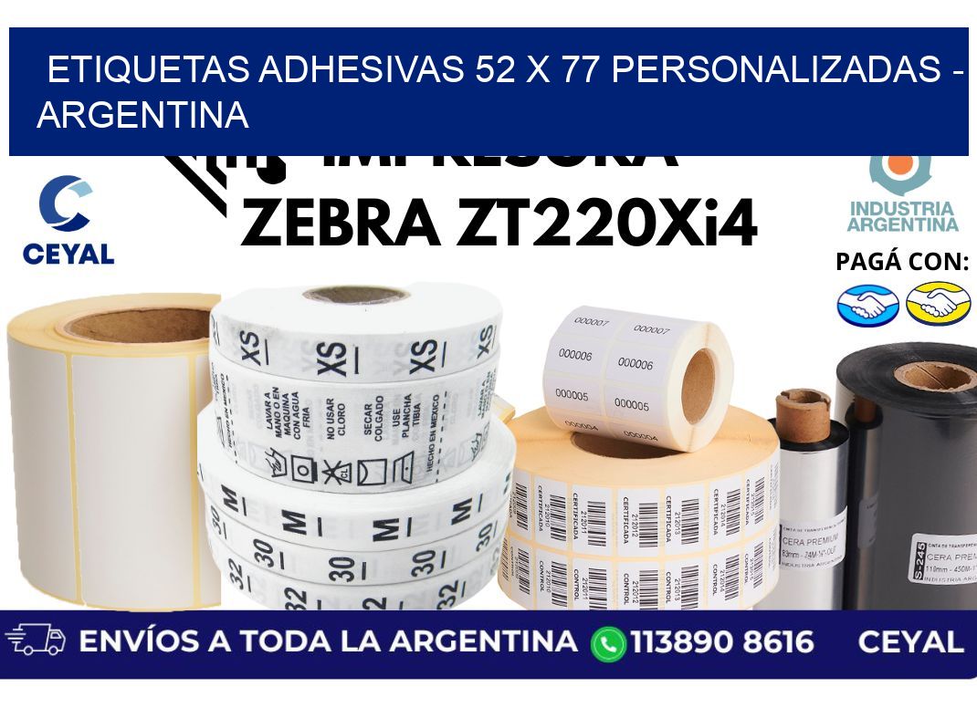 etiquetas adhesivas 52 x 77 personalizadas – Argentina