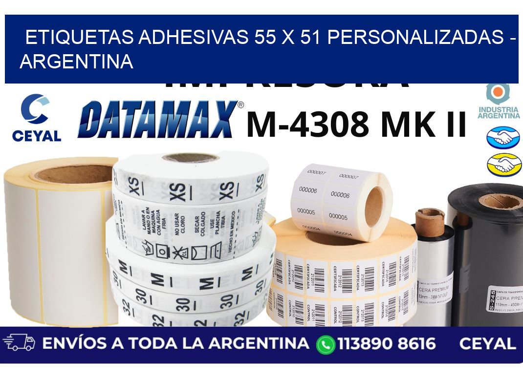 etiquetas adhesivas 55 x 51 personalizadas - Argentina