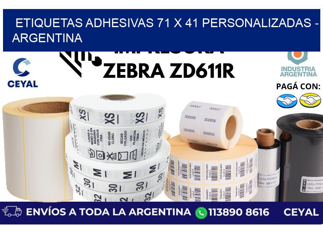 etiquetas adhesivas 71 x 41 personalizadas – Argentina