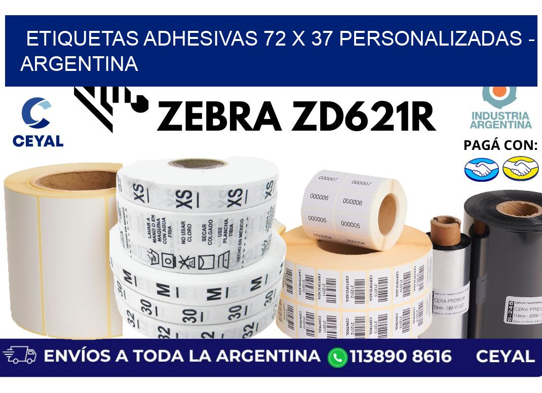etiquetas adhesivas 72 x 37 personalizadas – Argentina
