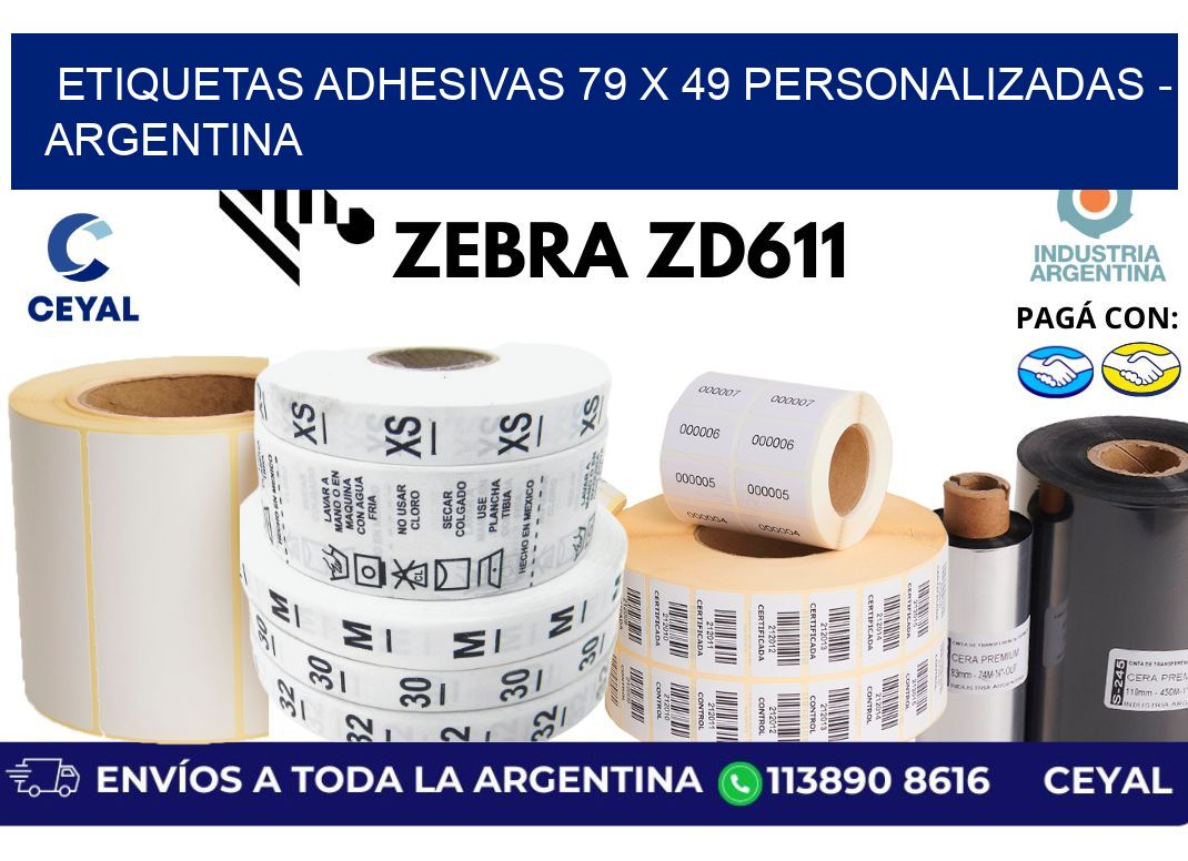 etiquetas adhesivas 79 x 49 personalizadas - Argentina