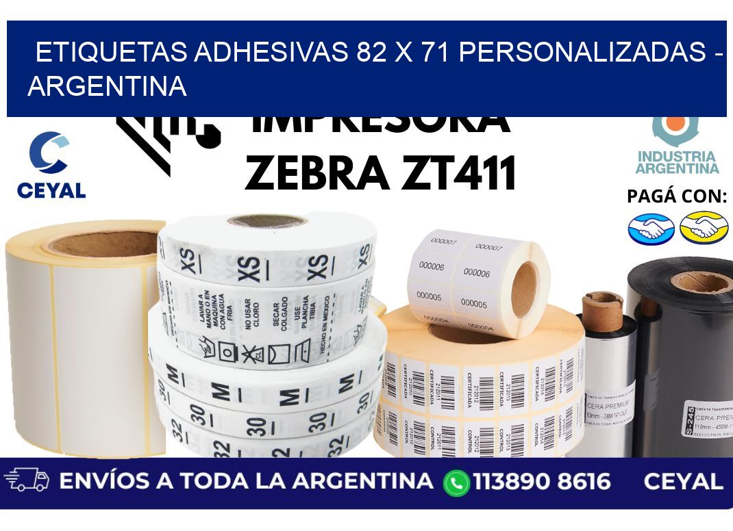 etiquetas adhesivas 82 x 71 personalizadas - Argentina