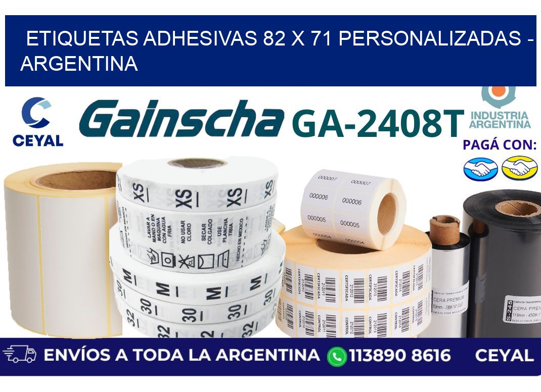 etiquetas adhesivas 82 x 71 personalizadas – Argentina