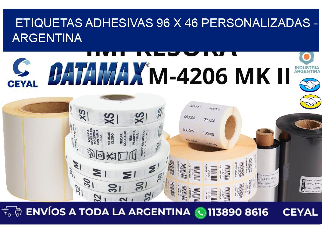 etiquetas adhesivas 96 x 46 personalizadas - Argentina