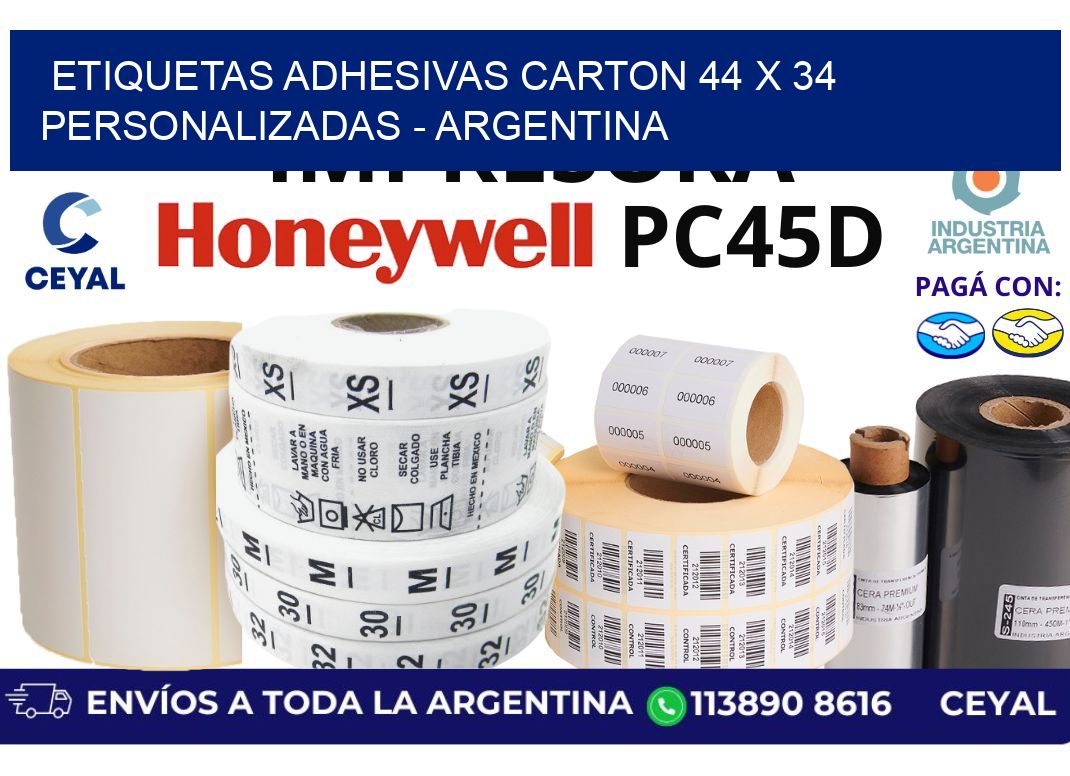etiquetas adhesivas carton 44 x 34 personalizadas - Argentina