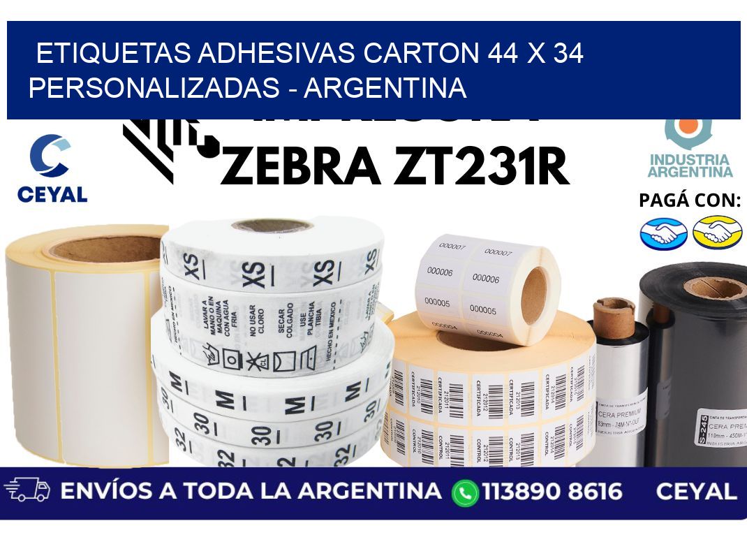 etiquetas adhesivas carton 44 x 34 personalizadas – Argentina