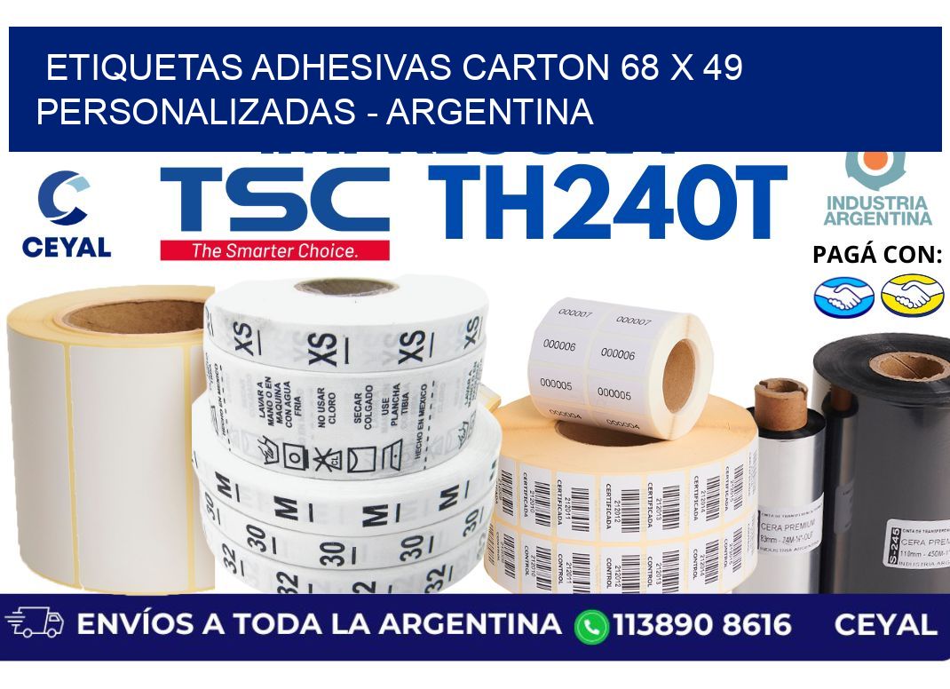 etiquetas adhesivas carton 68 x 49 personalizadas - Argentina