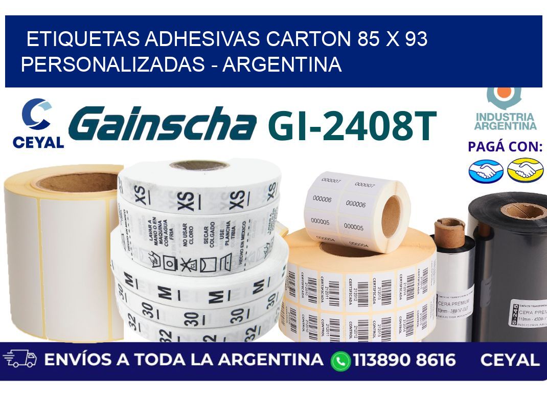 etiquetas adhesivas carton 85 x 93 personalizadas - Argentina