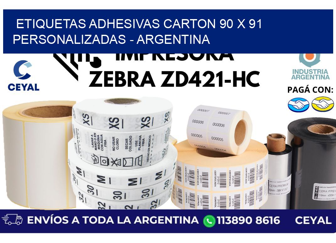 etiquetas adhesivas carton 90 x 91 personalizadas – Argentina