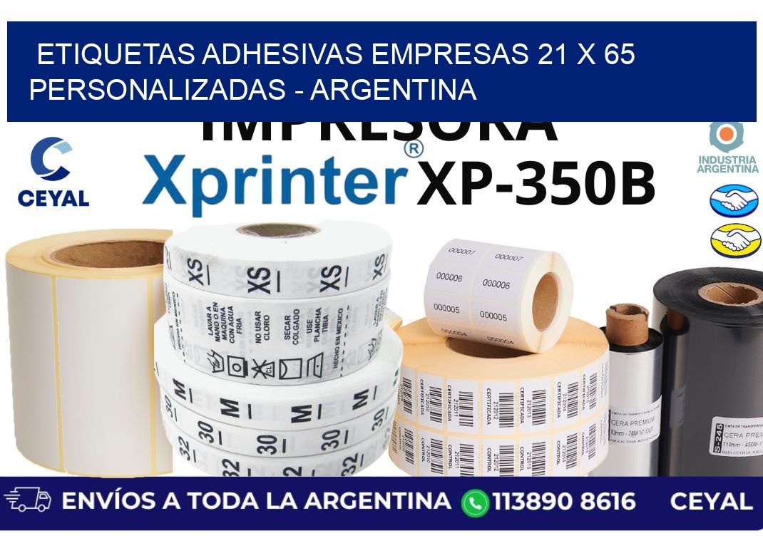 etiquetas adhesivas empresas 21 x 65 personalizadas – Argentina