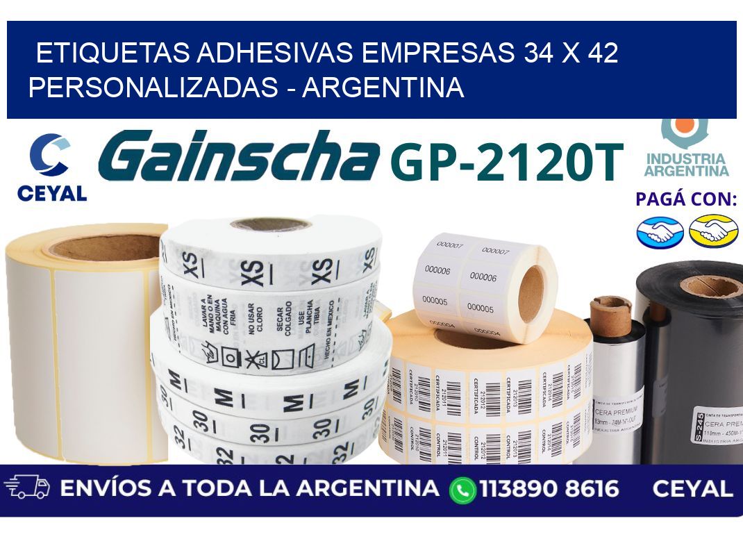 etiquetas adhesivas empresas 34 x 42 personalizadas – Argentina