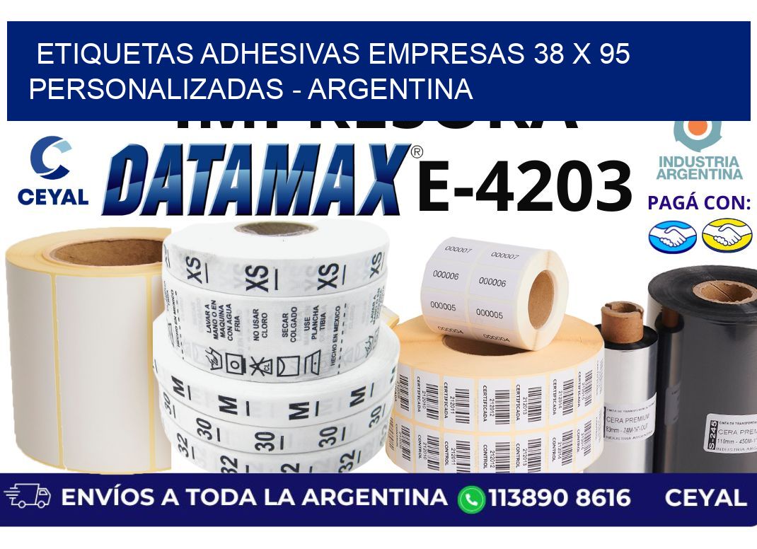 etiquetas adhesivas empresas 38 x 95 personalizadas - Argentina