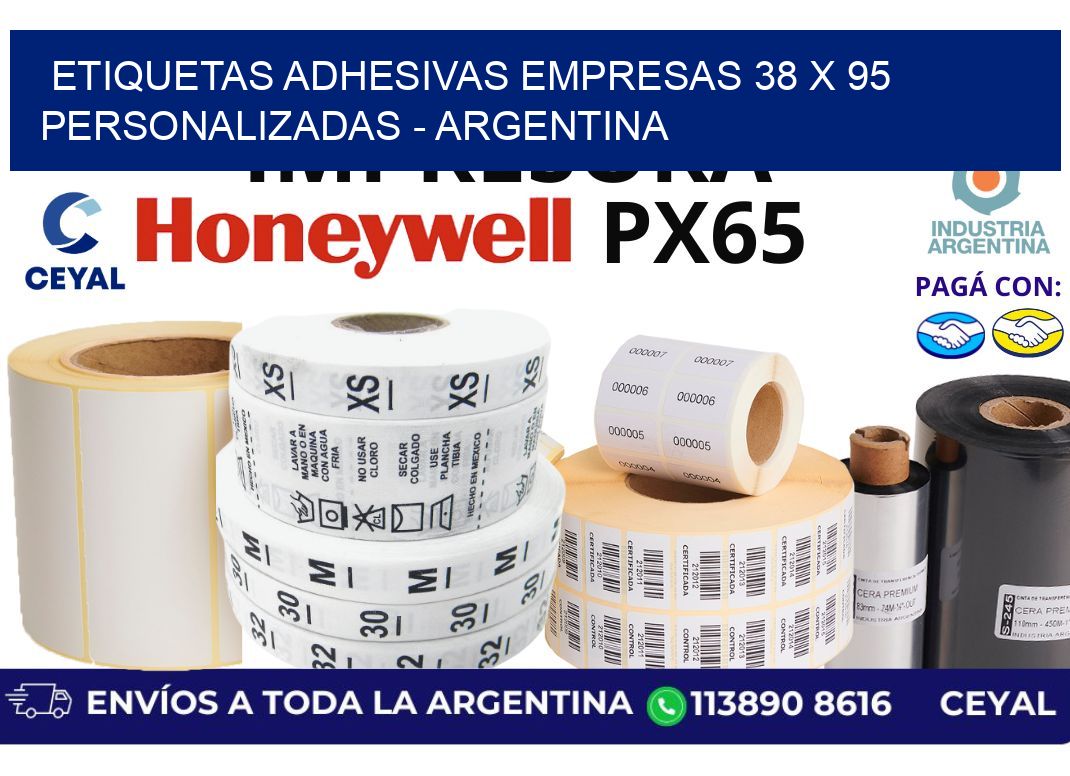 etiquetas adhesivas empresas 38 x 95 personalizadas – Argentina