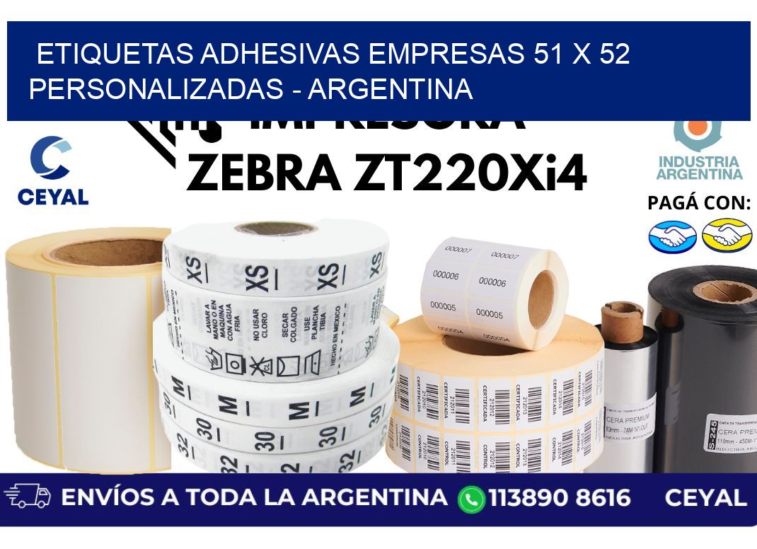 etiquetas adhesivas empresas 51 x 52 personalizadas - Argentina