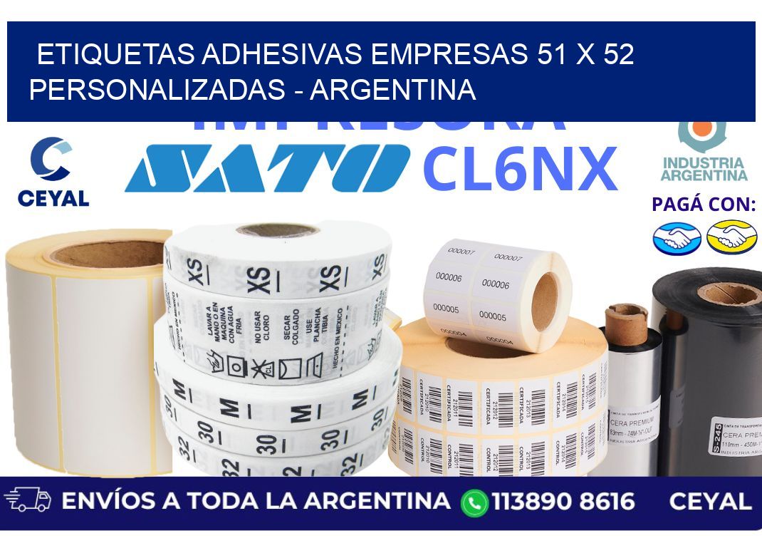 etiquetas adhesivas empresas 51 x 52 personalizadas – Argentina