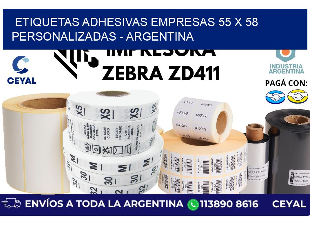 etiquetas adhesivas empresas 55 x 58 personalizadas - Argentina