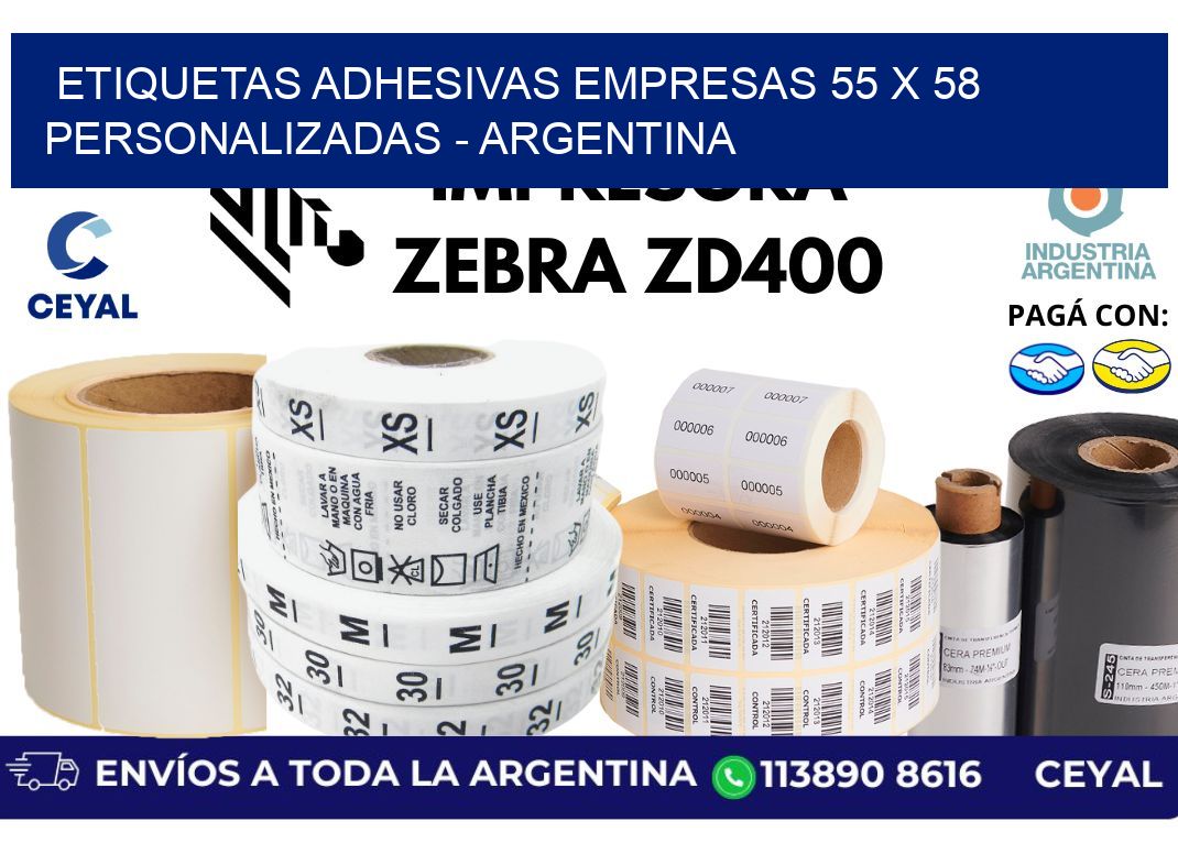 etiquetas adhesivas empresas 55 x 58 personalizadas - Argentina