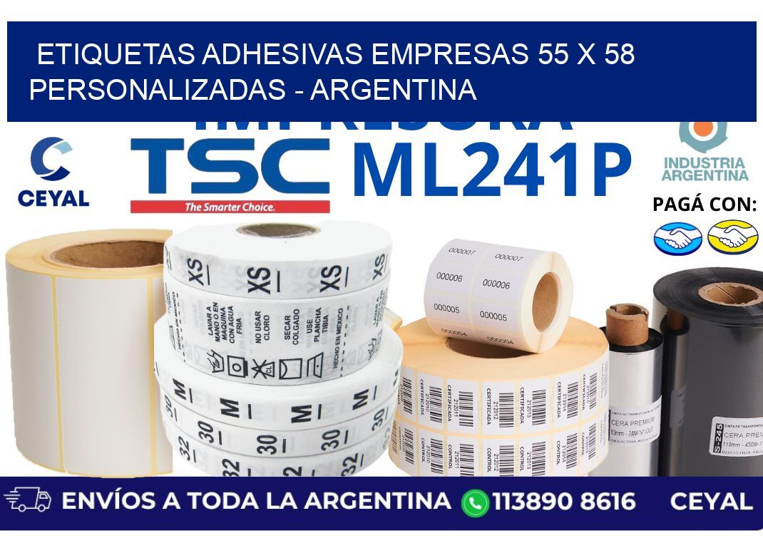 etiquetas adhesivas empresas 55 x 58 personalizadas – Argentina