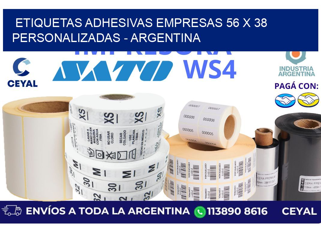 etiquetas adhesivas empresas 56 x 38 personalizadas - Argentina