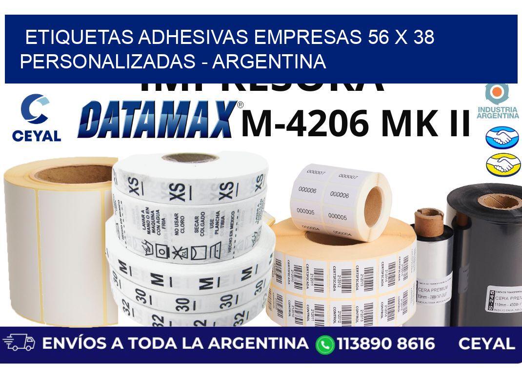 etiquetas adhesivas empresas 56 x 38 personalizadas - Argentina