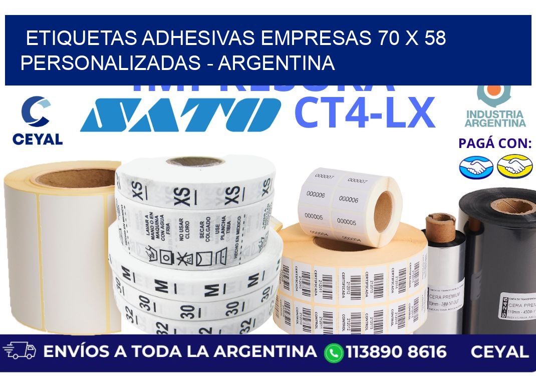 etiquetas adhesivas empresas 70 x 58 personalizadas - Argentina